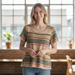 Green Envelope Multicolor Knit Top